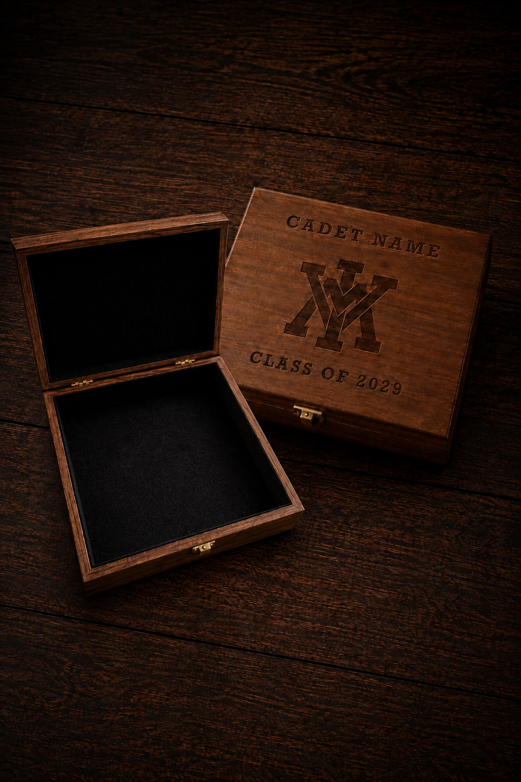The Heirloom Keepsake: Walnut Gift Box - VMI Class Fundraiser